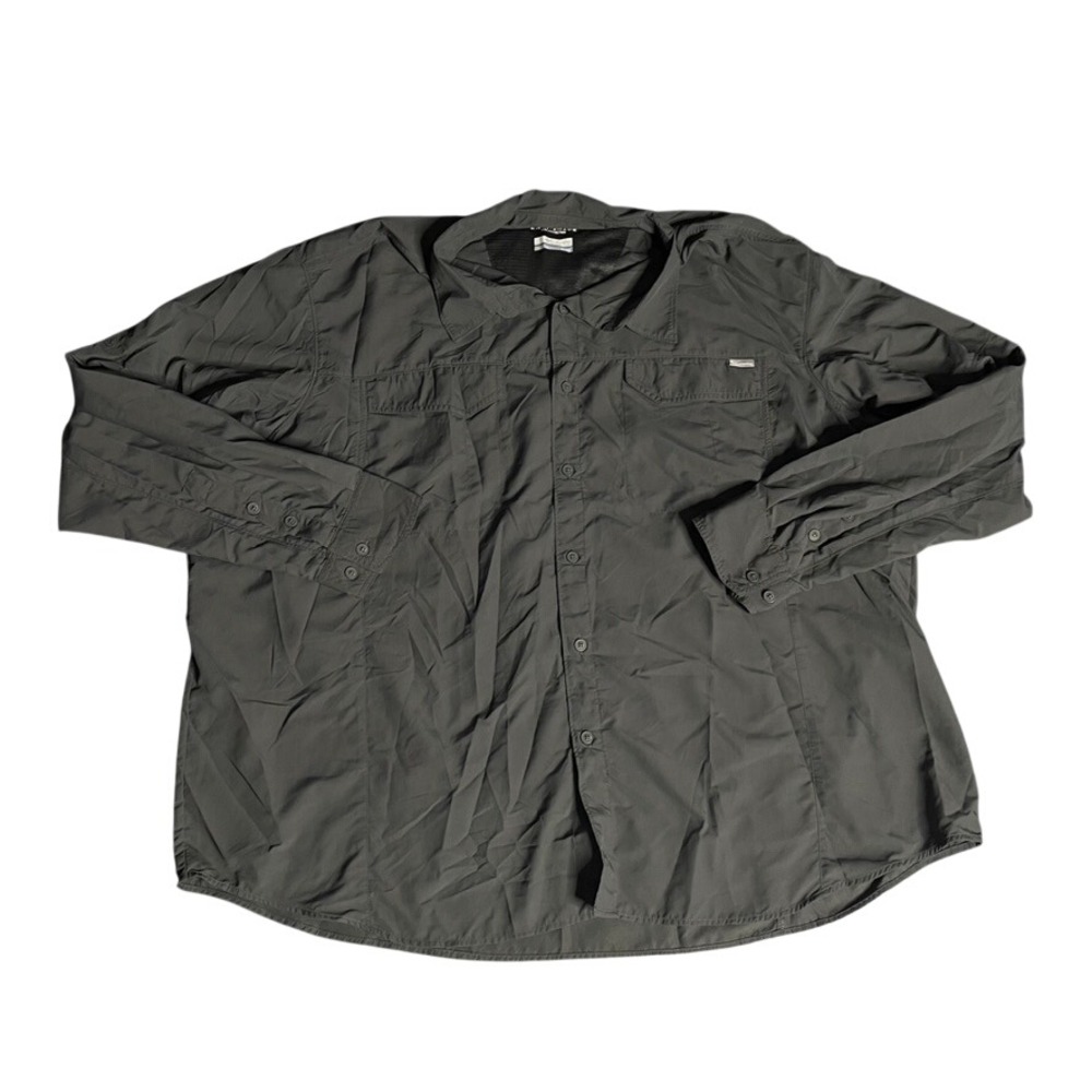 Columbia Mens Long Sleeve Sun Protection Outdoor Shirt 4X Big‎ Tall Gray